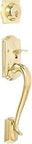 Camelot Right Hand Double Cylinder Handleset With Flair I In Polished Brass Lifetime Finish Built To Last Keyed Alike Security