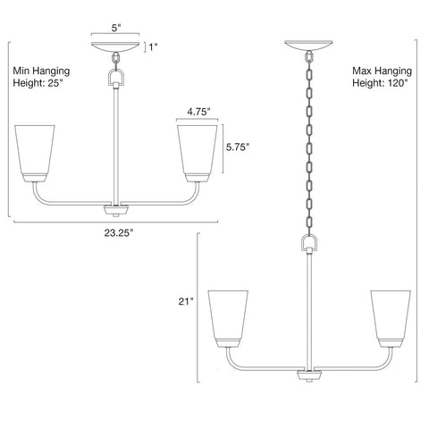 Amara 23 Inch Modern 5 Light Chandelier With Clear Glass Shades Brushed Nickel Finish Adjustable Chain Bright Chic Contemporary Ceiling Fixture For Living Room Or Dining Area