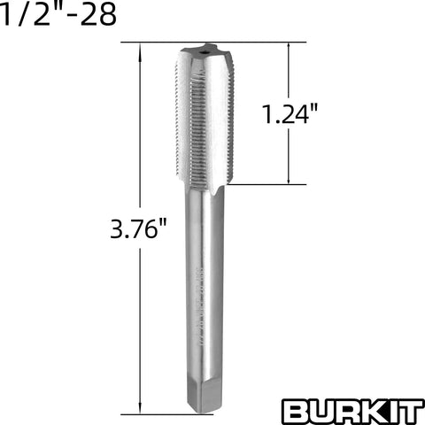 Half Inch UNEF Tap And Die Set Right Hand For Metalworking HSS Machine Thread Kit Twenty Eight TPI 3.76 Inch Tap