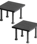 Two Pack Six By Six Inch Steel Concrete Embed Anchor Plate Weld On Square Base Plate Three Eighths Inch Thick With Four Half Inch Diameter Three And One Half Inch Weld Studs Low Carbon Steel Plain Finish For Durable Structural Anchoring.