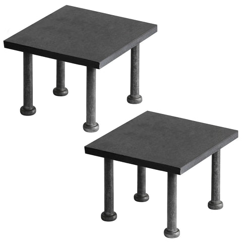 Two Pack Six By Six Inch Steel Concrete Embed Anchor Plate Weld On Square Base Plate Three Eighths Inch Thick With Four Half Inch Diameter Three And One Half Inch Weld Studs Low Carbon Steel Plain Finish For Durable Structural Anchoring.