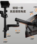 Rock Solid No Drill Desktop Monitor Mount showing adjustable angles for versatile inverted display positioning.