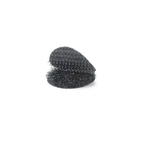 Heavy Duty Adhesive Hook And Loop Dots For Smooth Surfaces Medium Black 3/4 Inch Circles 200 Pack showing black adhesive dot.
