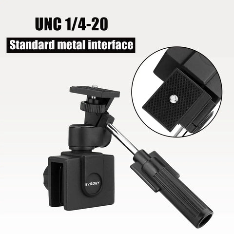 Car Window Mount Clamp For Spotting Scope Monocular Binocular Telescope And SLR Camera With Mounting Thread, compact all metal build
