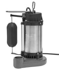 3/4 HP Submersible Sump Pump 5500 GPH With Vertical Float Switch Cast Iron And Stainless Steel Housing Copper Motor Low Noise