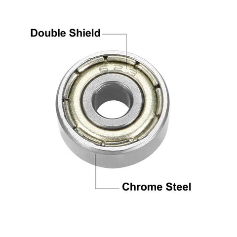 Deep Groove Ball Bearing 623ZZ Double Shield Chrome Steel 3x10x4 mm ABEC 1 Pre Lubricated High Speed Low Noise Bearings close-up view