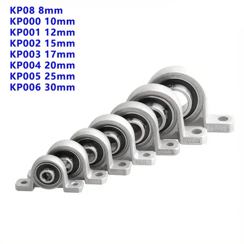 Top Shelf Zinc Alloy Pillow Block Bearings Include Self Aligning Mounted Support For 8mm 10mm 12mm Bore Sizes With Steel Inserts For Heavy Loads And Smooth Motion In Any Shop Task Or Pro Repair Work Designed To Deliver Killer Results Every Day. Zinc alloy pillow block bearings set, 8mm to 30mm sizes shown