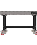 Heavy Duty Mobile Welding Fixture Table 60x36x36 Silver Shop Workbench with laser cut holes and locking casters