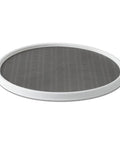 18-Inch Lazy Susan Turntable Organizer For Pantry And Cabinets Non-Skid Spinner For Spices Condiments And Bottles Durable White And Gray Design