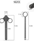 6.5 Inch Lube Shooter With Air Proof Silicone Cap Reusable Lube Tube Applicator 10ml Precise Scale For Anal And Vaginal Lubricant Syringe Ideal For Women Men Couples Eco Safe ABS Includes Storage Bag Black shown with dimensions
