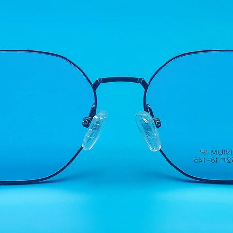 Soft Silicone Air Chamber Eyeglasses Nose Pads With 15 Millimeter Screw In Replacement Set on wire-frame glasses.