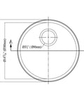 Diagram of Top Mount Round Single Bowl Bar Sink With Satin Polished Finish 304 Stainless Steel 20 Gauge Sound Dampening