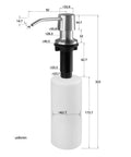 Diagram of Oil Rubbed Bronze Kitchen Soap Dispenser With Pump, 16 Oz, with 4 Inch Spout and dimensions labeled in millimeters
