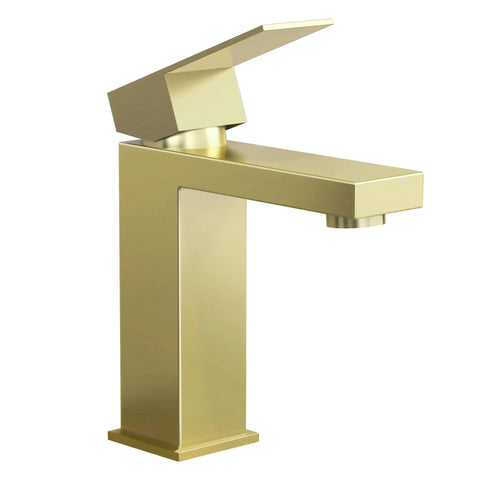 Brushed Gold Single Hole Bathroom Faucet With Modern Vanity Style, Single Handle, Stainless Steel, Lead-Free, NSF Certified, cUPC Approved, Sleek Look For Small To Medium Sinks