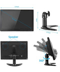 Sweet 10.1 Inch Rimless IPS Monitor With 1280x800 Display And Built In Speaker, Flexible Ports HDMI VGA AV BNC USB shown with dimensions