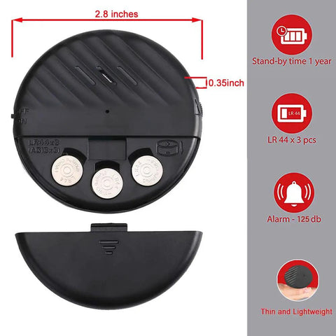 Three Pack Ultra Slim Window Vibration Alarm With 125dB Siren For Doors And Windows Glass Break Sensor Alerts Adjustable Sensitivity Easy Install Home Security Black, black round sensor 2.8 inches