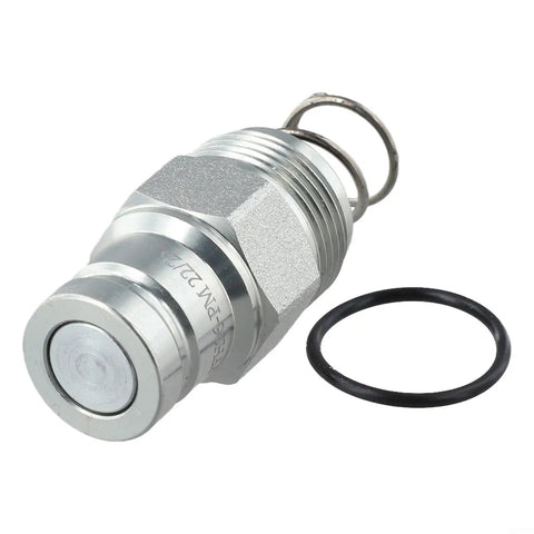 3/8 Inch Male Flat Face Hydraulic Quick Coupler Fitting Compatible With Bobcat Skid Steer Loaders, metal body with O-ring