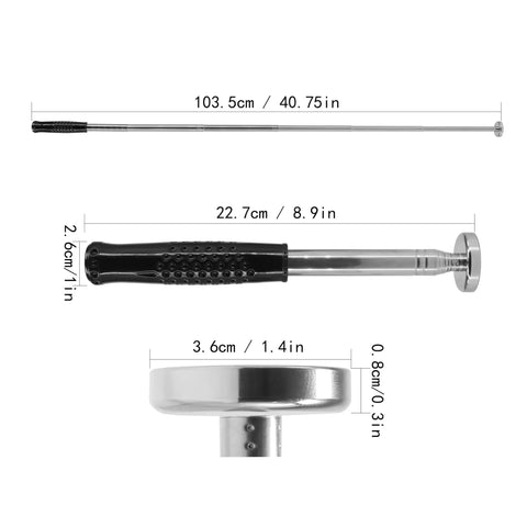 Retractable Magnetic Pickup Tool With 35 Lb Pull Telescoping Extension details and dimensions