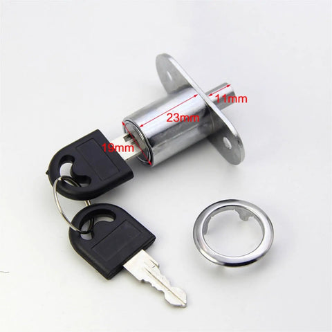 Cylinder Locks 23/32mm Tongue Door Bolt Latch For Wood Cabinets Wardrobes And Sliding Doors With Key Zinc Alloy Furniture