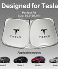 Tesla Model 3 And Model Y Front Window Sunshade 300T High Density Shade With Organizer Bag 2026 Car Accessory Display