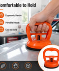 2026 Upgraded Car Dent Repair Kit, 3 Pack Dent Puller Set, Beefed Up Heavy Duty Paintless Dent Removal Tools For Your Car Body, Glass Lifting, Tile Pulling, Sheet Metal And Moving Objects, orange suction puller in hand