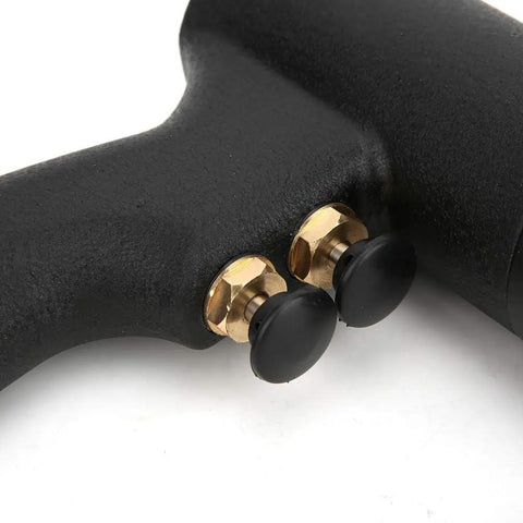 Close-up of Heavy Hitter Air Impact Wrench Pneumatic Fastening Tool grip with buttons for easy operation.