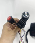 Hand holding gear shift and wiring from 12V Harness Conversion Kit For Kids Ride On Toys DIY Upgrade Set with 40A Controller.