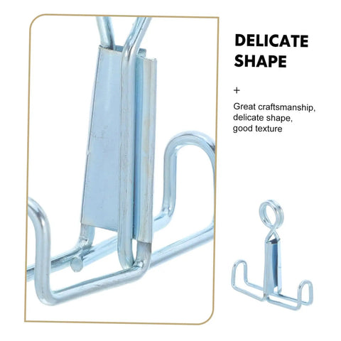 Close-up of a Laboratory 25 Piece Flat Jaw Spring Clamp Set for Flexible Latex Tubes with metal construction, showcasing delicate shape.