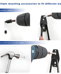Wall Mounted Carbon Steel Garage Hooks Ev Charger Holder Anti Slip Coating Heavy Duty Storage installation on various wall types.