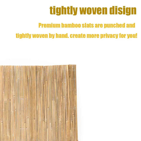 Natural Bamboo Slat Screening For Privacy And Wind Protection eco-friendly fence panel roll close-up view