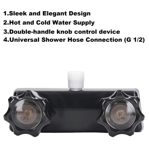 Badass Non Metallic Rv Shower Head And Hose Kit Featuring Zero Hassle Setup For Standard Two Hole Four Inch Valves Sleek Black Design Makes Outdoor Rinsing And Road Trip Showers An Absolute Breeze