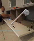 Soft Closing Cabinet Hinge With 105 Degree Pull Down Support installed on cabinet door for smooth soft opening.