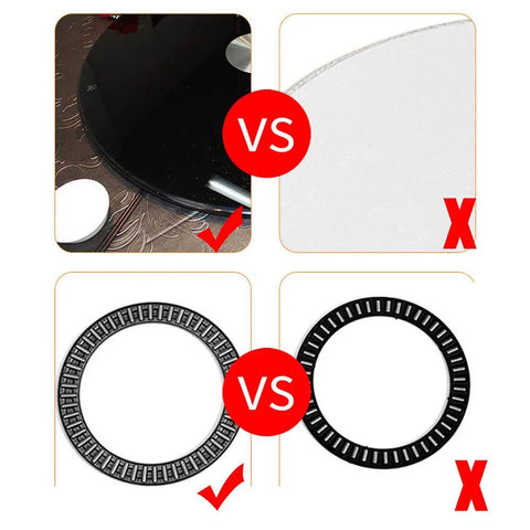 Comparison of Heavy-Duty Glass Lazy Susan Turntable For Dining Table - Round Black Lacquered Tempered Glass Rotating Tray