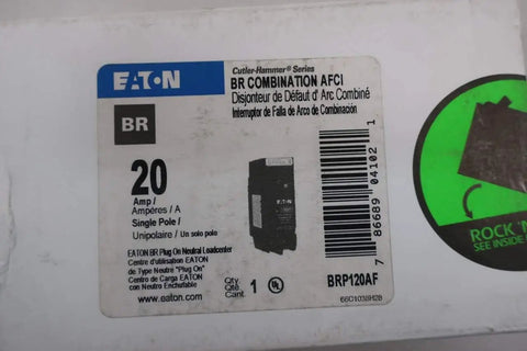 20 Amp Combination AFCI Single Pole Circuit Breaker for Plug On Neutral Panels box label