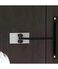 Easy Install Adjustable Automatic Door Closer For Interior Doors on dark wood door, black hardware visible