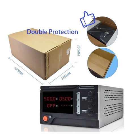 Beefy 600V 5A 3000W Bench Power Supply With Programmable Switching Control For DIY Electronics, Phone Repair And Plating Projects, Stable Voltage And Current, Overload And Over Voltage Protection, Plug And Play Setup, boxed with 520x330x250mm packaging