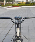 Aluminum 25.4mm Handlebar Riser 80mm Rise, 520mm Long for Fixed Gear and Road Bikes, Black Finish, installed on bike