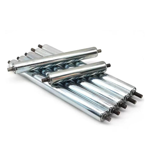 Heavy Duty Galvanized And 201 Stainless Steel Conveyor Roller For Shop Or Warehouse, stacked and ready for gravity design use.