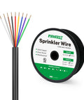 Heavy Duty 18AWG Solid Copper Sprinkler Wire For Up To 8 Valves, 150 Feet, UV Protected PVC Jacket, coil and cut ends visible