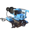 1 HP Electric Tube Notcher Crushes Schedule 40 And 80 Pipe With Variable Speed End Mill And 110V Motor Handles Up To 2 Inch Diameter side view showing adjustable vise and control panel.