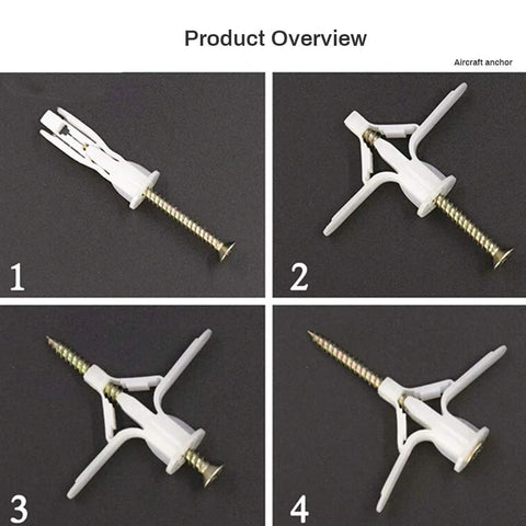 Drywall Anchor Kit With Hollow Wall Anchors And Screws Self Drilling Nylon Fasteners For Drywall Includes 30 Anchors And 30 Screws