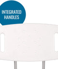 Shower Chair Bath Seat For Tub Or Shower No Frills Adjustable Height, Lightweight Anodized Aluminum Frame With Plastic Seat, White