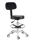 Rolling Adjustable Stool With Back And Wheels For Office Shop Kitchen Medical And Salon Use Swivel Drafting Chair On Casters