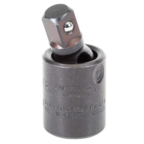 Close-up of 3/8-Inch Drive Impact Universal Joint - Beefy Heavy Duty Socket Wrench Adapter For High Torque Tools, steel finish