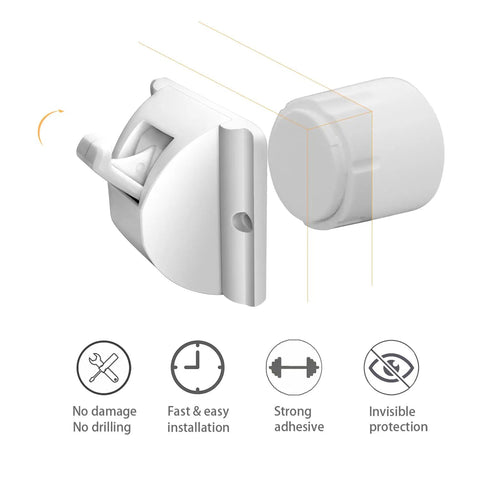 Magnetic Cabinet Locks For Baby Proofing, No Drill Easy Install, 10 Locks And 2 Keys, Keep Cabinets Drawers And Cupboards Kid Safe