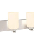 Four-Light Metal Bathroom Vanity Wall Light Fixture, 30 Inch Wide Satin Nickel With Opal Glass Shades, Transitional Style