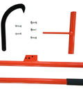 51 Inch Timberjack Log Lifter With Adjustable Cant Hook Roller Heavy Duty Steel Log Jack disassembled view with parts visible