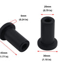 Sliding Barn Door Wall Track Spacers Set Carbon Steel Connectors For Door Frame Pack Of 6, showing dimensions and POM coating