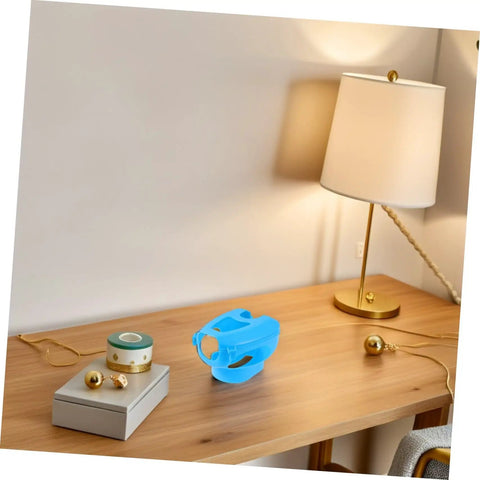 5 Piece Hollow Out Pigeon Injection Holder With Buckle Stable Fixation Feeder Rack on wooden desk near lamp