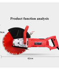 Tough As Nails Heavy Duty Electric Slotting Machine For Cutting Reinforced Concrete And Wood With 3000W Motor and 110Mm depth adjustment, side view
